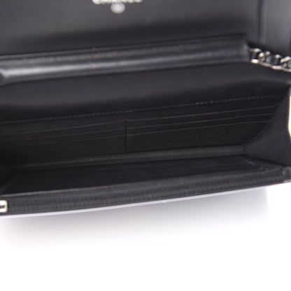 Chanel Lambskin Quilted Boy Wallet On Chain WOC Black 4 of 11