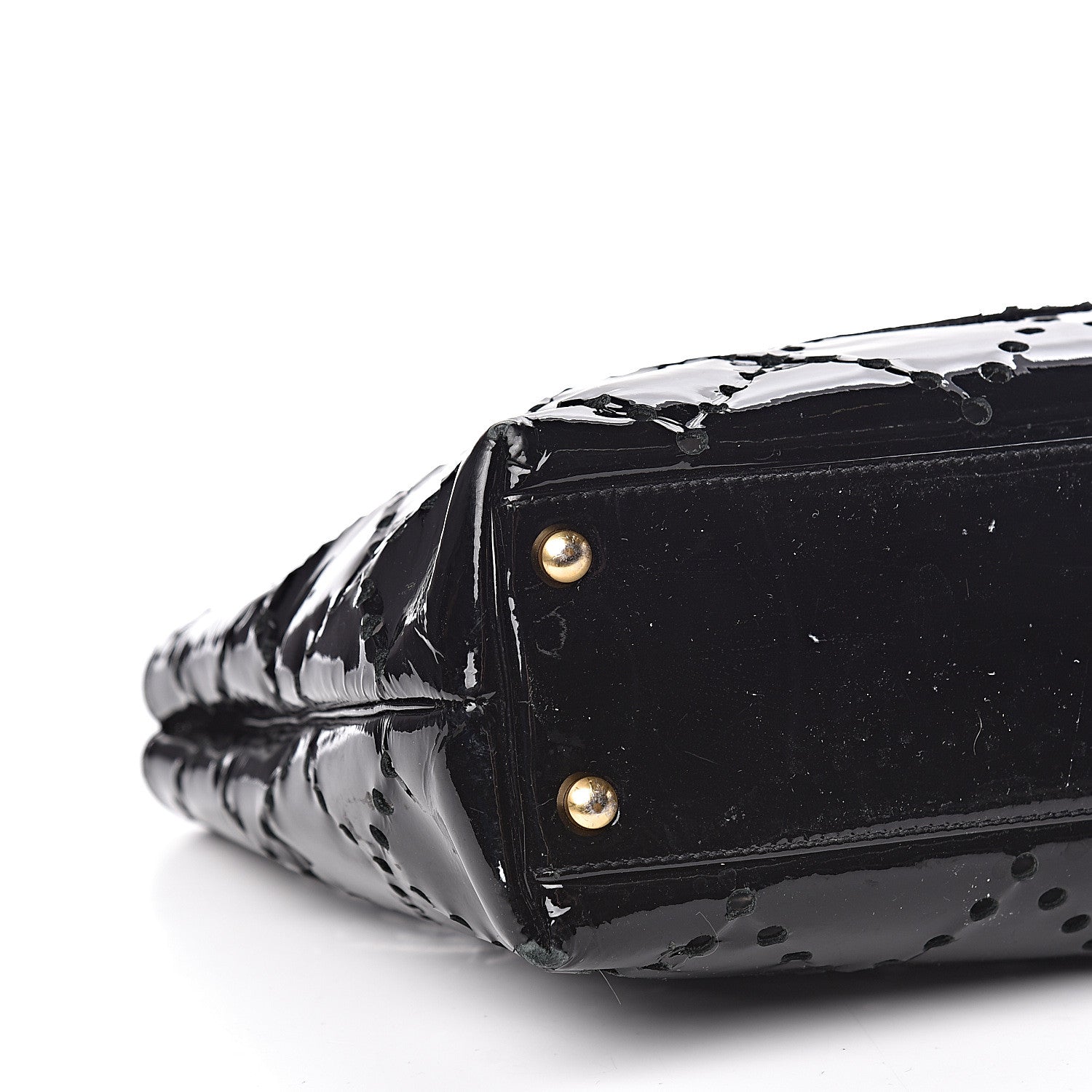 Chanel Patent Perforated CC Shopping Tote Black 14 of 21