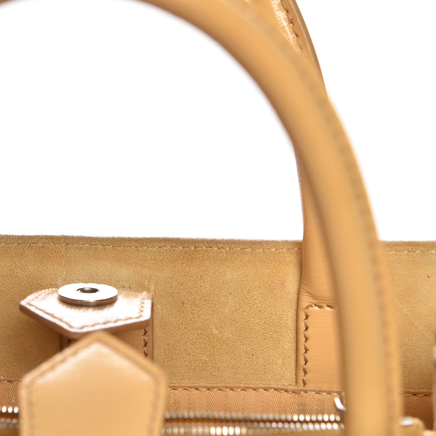 Fendi Vitello Vernice Camoscio Petite 2Jours Tote Alchemy Yellow 11 of 43