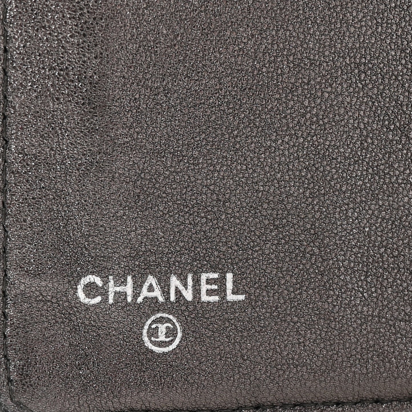 Metallic Aged Calfskin Quilted Reissue Yen Wallet Silver