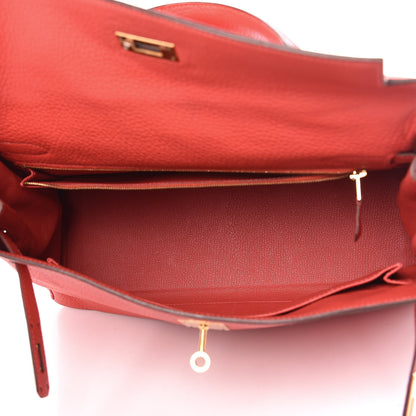 Hermes Taurillon Clemence Kelly Retourne 32 Rouge Pivoine 5 of 15