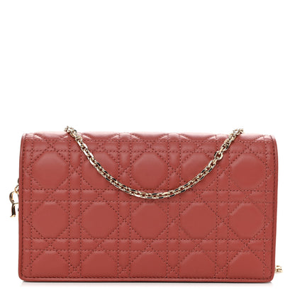 Christian Dior Lambskin Cannage Lady Dior Pouch Rust 3 of 10