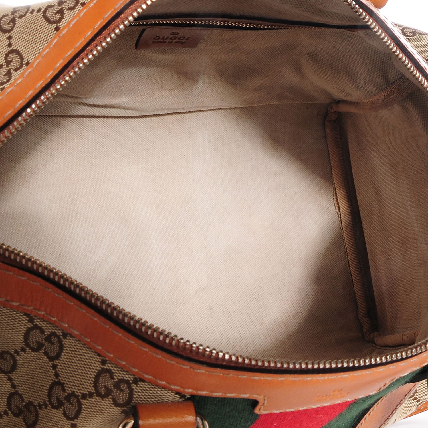 Gucci Monogram Vintage Web Medium Boston Tan 5 of 7