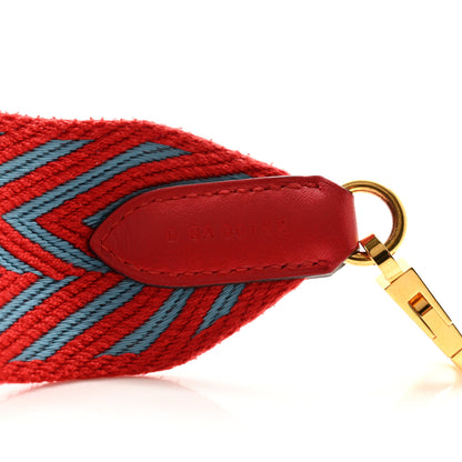 Hermes Toile Swift 50mm Sangle ZigZag Shoulder Strap Rouge De Coeur Bleu Du Nord 4 of 4