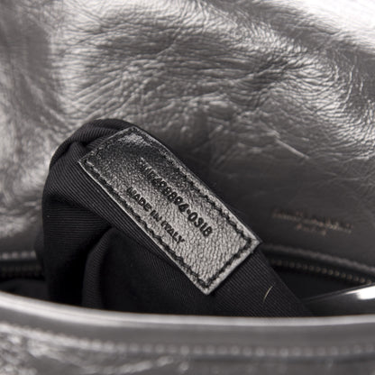 Saint Laurent Crinkled Calfskin Matelasse Monogram Medium Niki Chain Satchel Storm 11 of 14