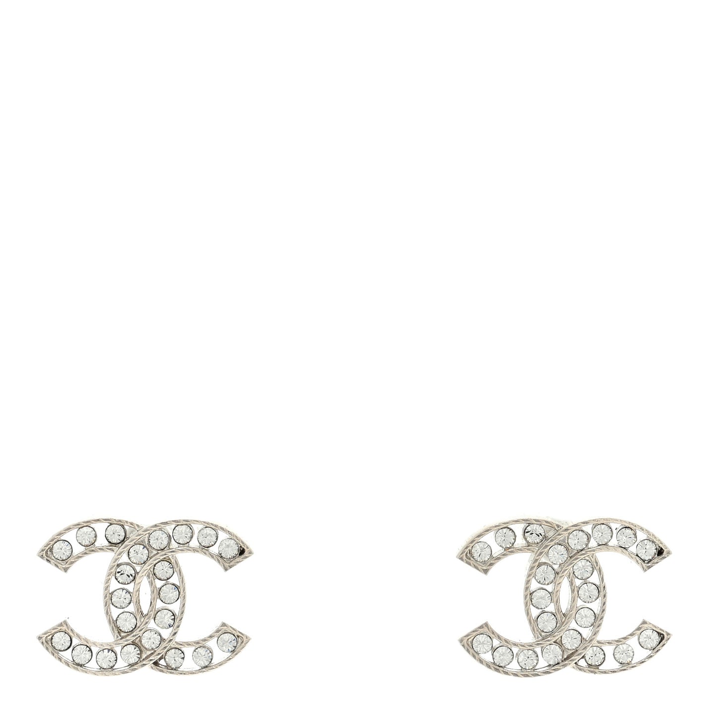 Crystal CC Earrings Silver