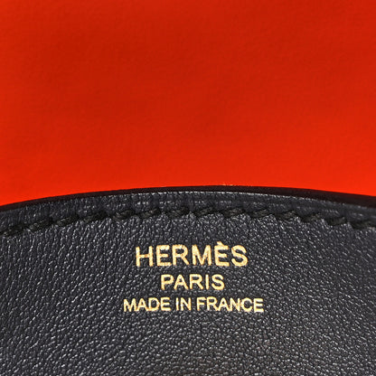 Hermes Swift Verso Lindy 26 Bleu Indigo Orange Poppy 6 of 10