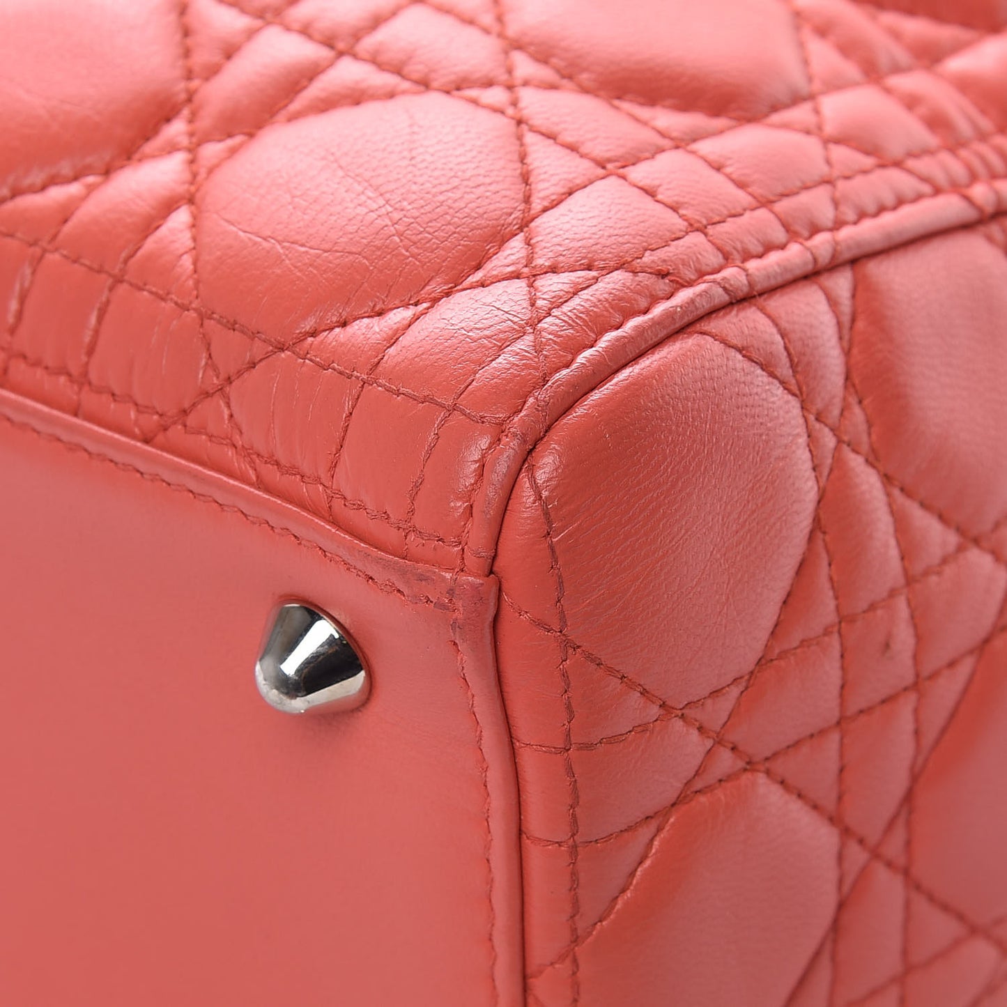 Lambskin Cannage Large Lady Dior Coral