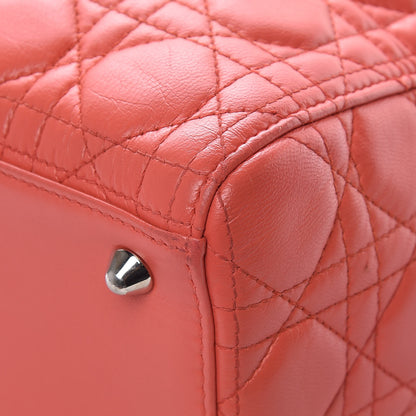 Christian Dior Lambskin Cannage Large Lady Dior Coral 12 of 15