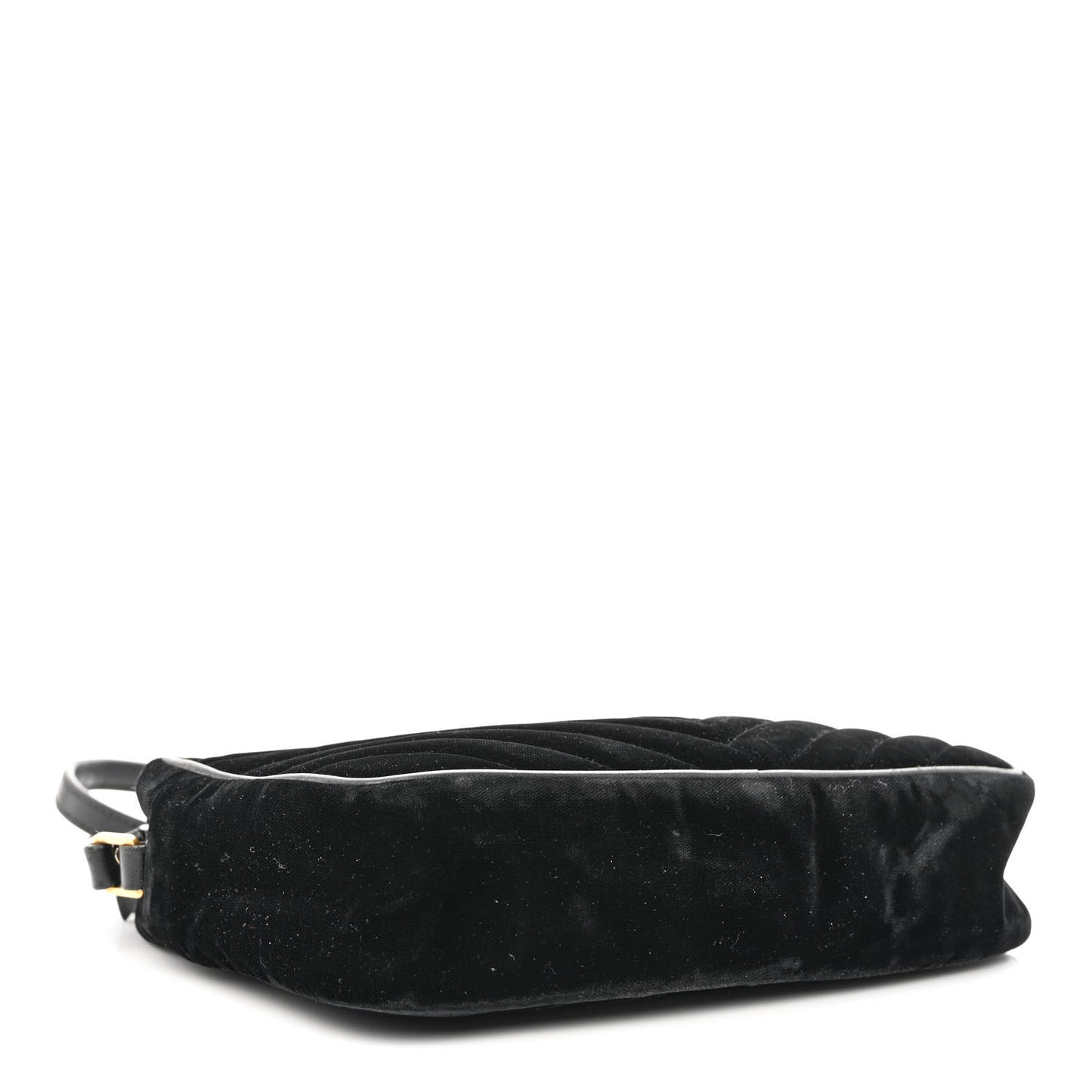 Velvet Matelasse Monogram Lou Camera Bag Black