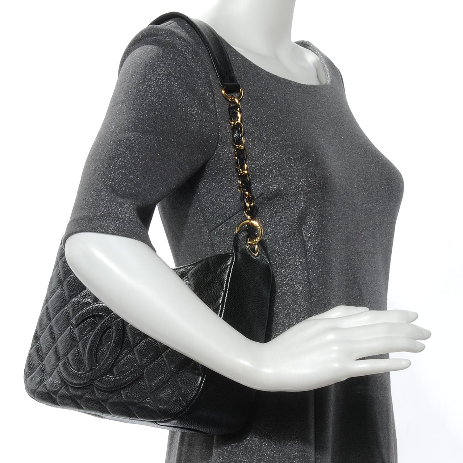 Chanel Caviar Quilted Hobo Bag Black 2 of 7