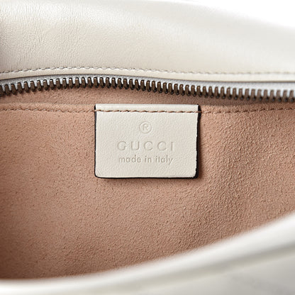 Gucci Calfskin Matelasse Small GG Marmont Chain Shoulder Bag White 6 of 13