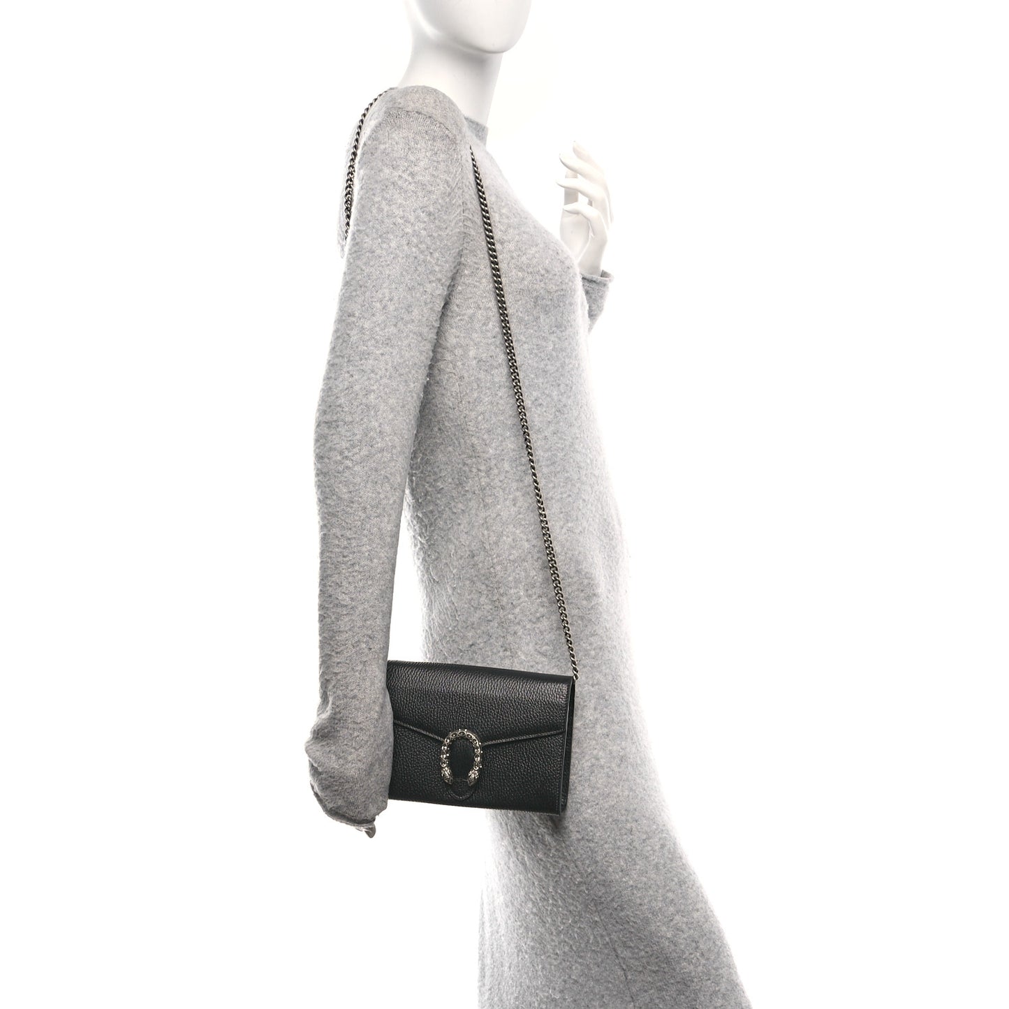 Calfskin Mini Dionysus Chain Wallet Black