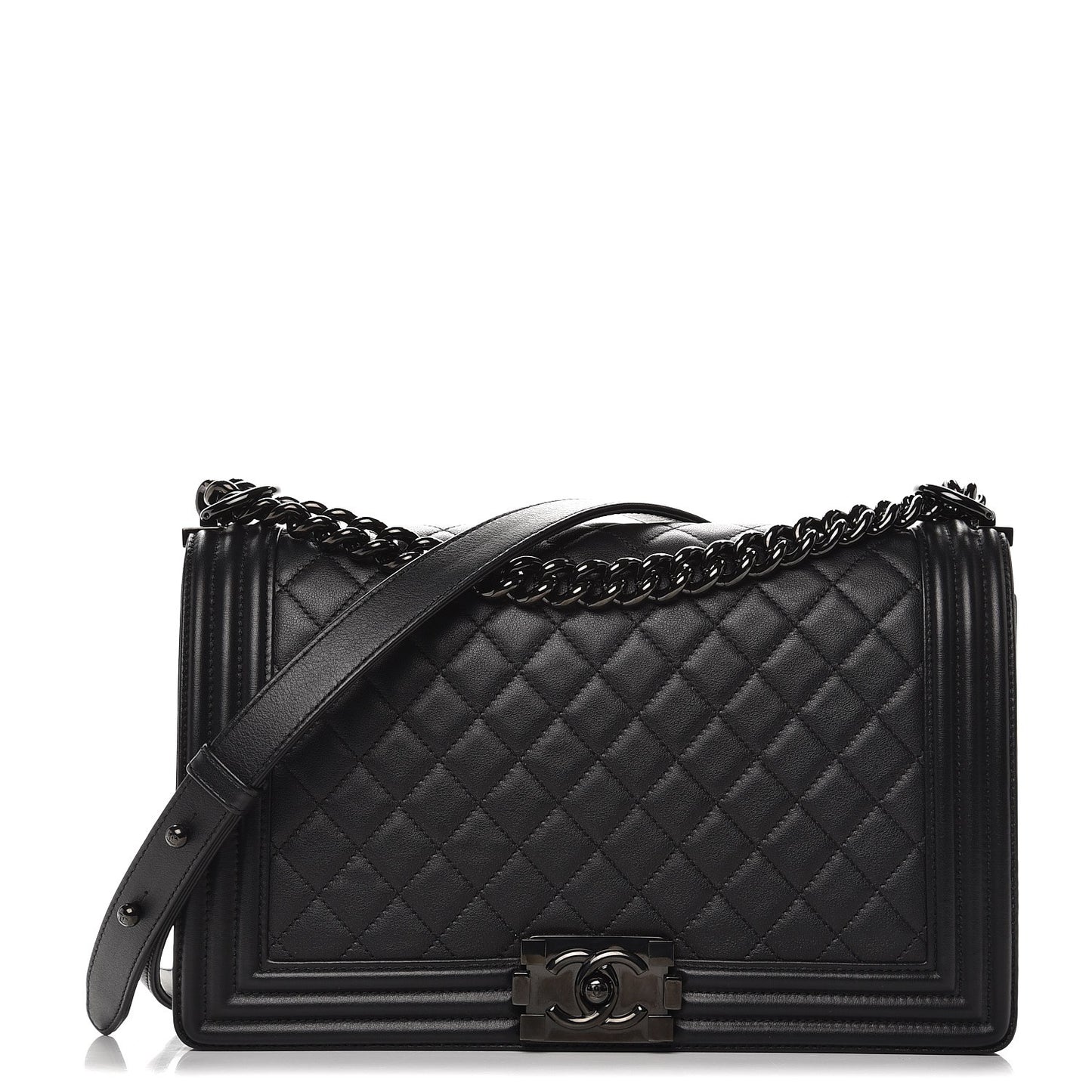 Calfskin Quilted New Medium Boy Flap So Black