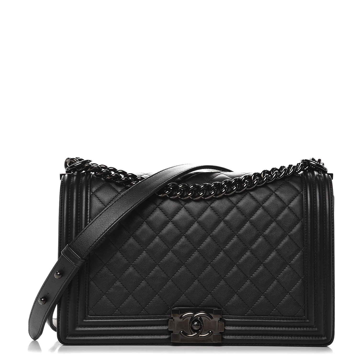 Chanel Calfskin Quilted New Medium Boy Flap So Black 1 of 11