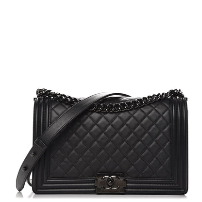 Chanel Calfskin Quilted New Medium Boy Flap So Black 1 of 11