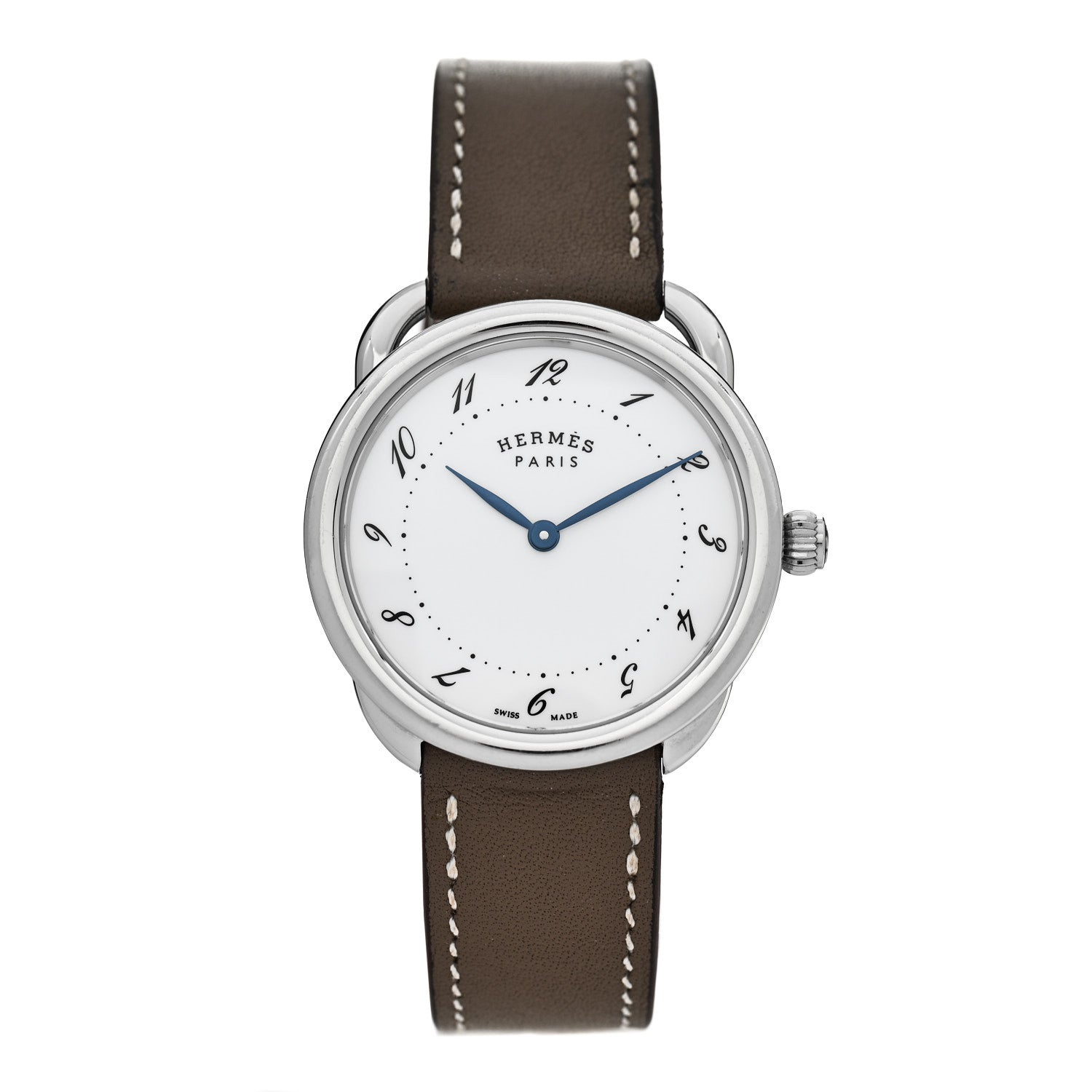 Hermes Stainless Steel Swift 36mm Arceau Quartz Watch Etoupe 1 of 5