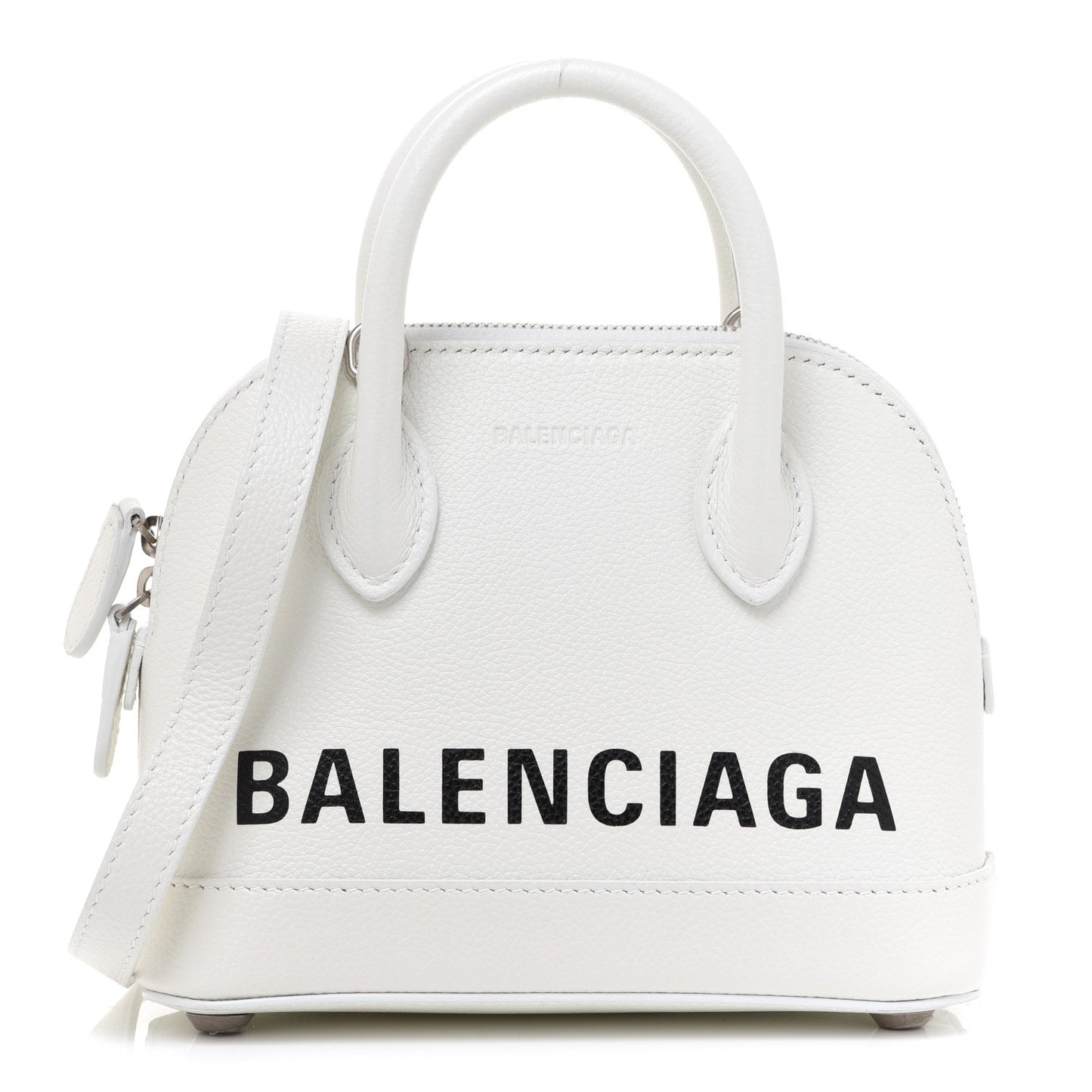 Grained Calfskin XXS Ville Top Handle Bag White Black