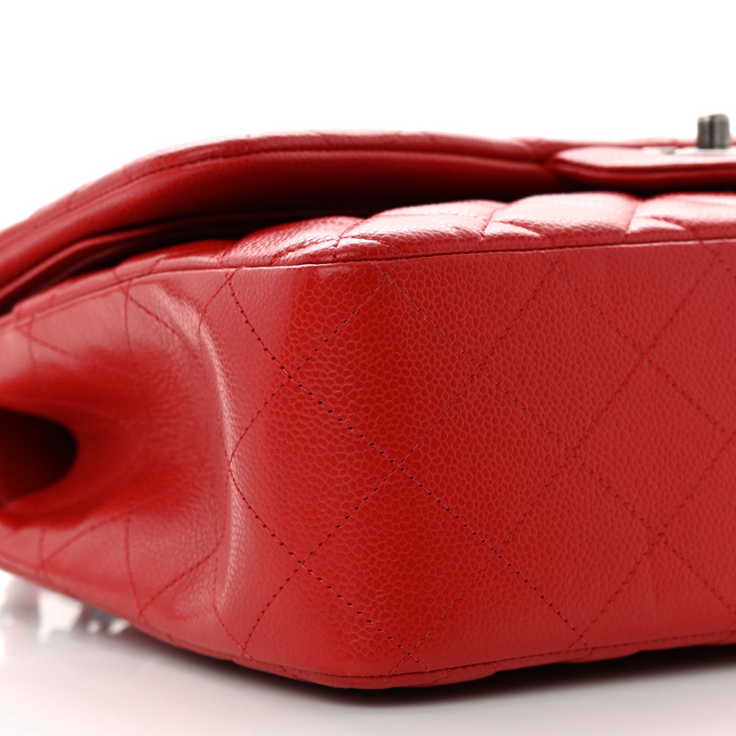 Chanel Caviar Quilted Jumbo Double Flap Red 9 of 12