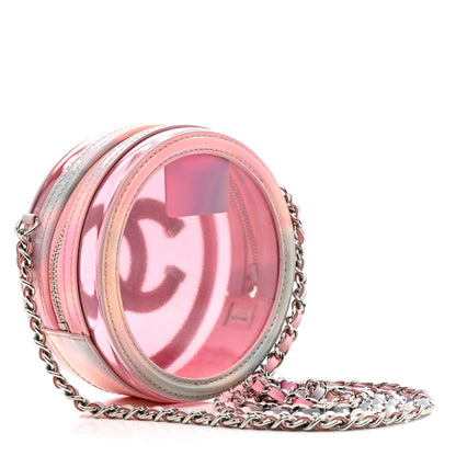 Chanel PVC Lambskin Filigree Round Clutch With Chain Pink 3 of 10