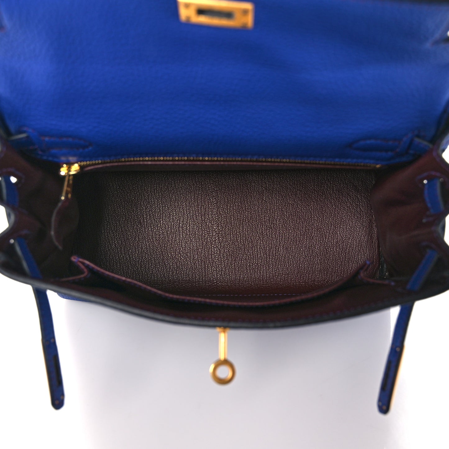 Togo Horseshoe Kelly Retourne 25 Bleu Electrique Bordeaux