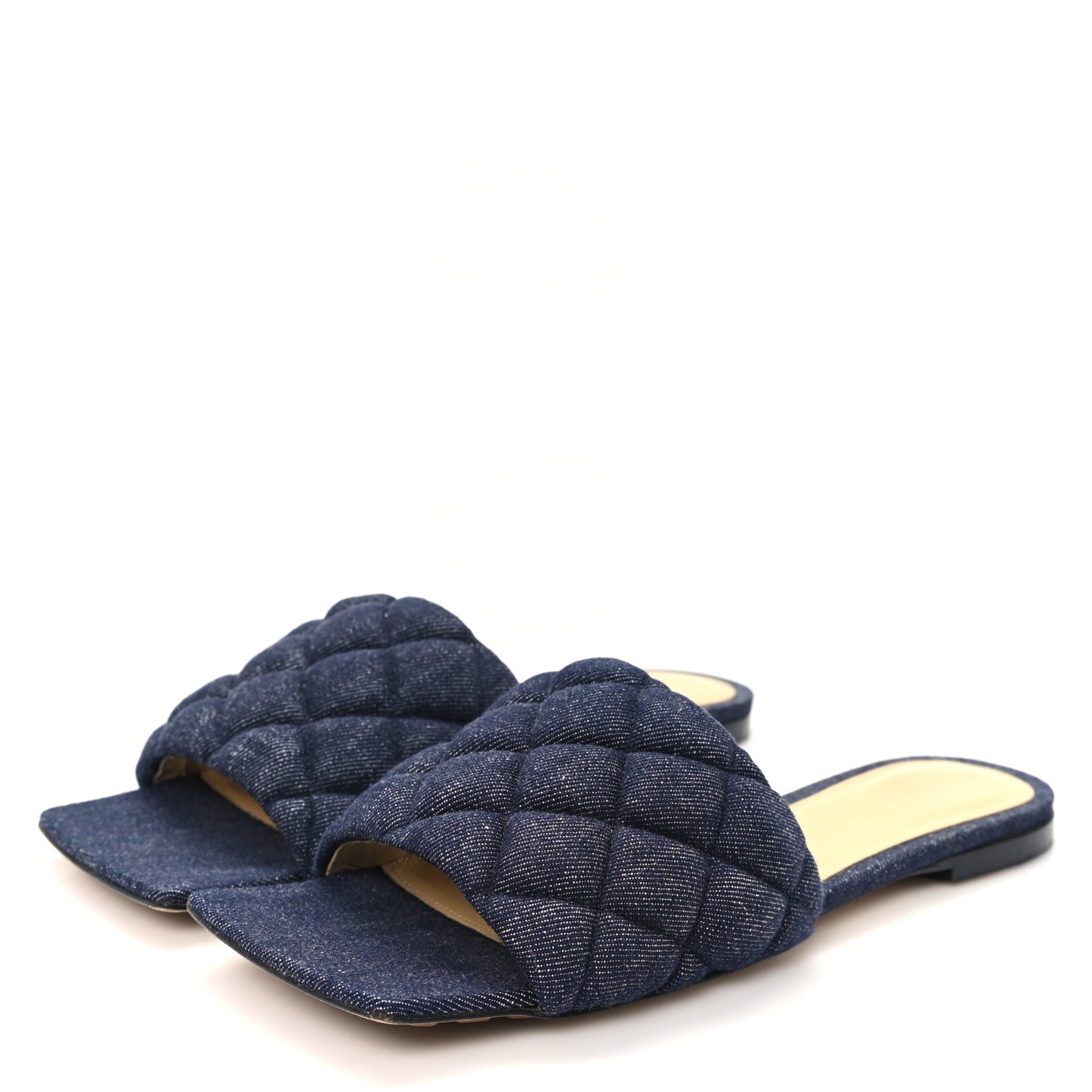 Denim Matelasse Padded Flat Sandals 37 Indigo