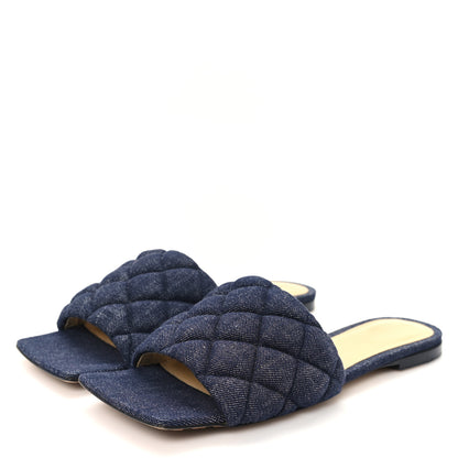 Bottega Veneta Denim Matelasse Padded Flat Sandals 37 Indigo 4 of 8