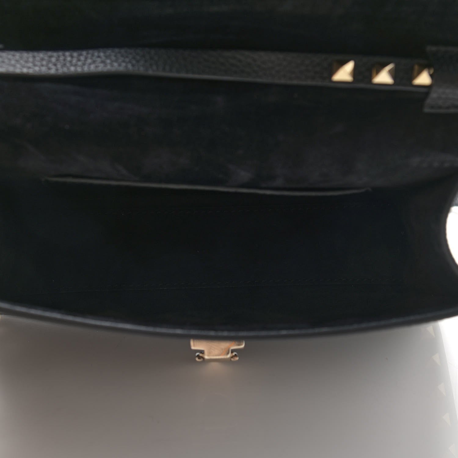 Valentino Garavani Pebbled Calfskin Medium Rockstud Flip Lock Crossbody Bag Black 5 of 9