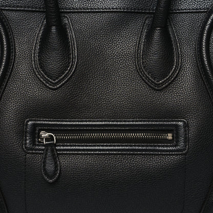 Celine Drummed Calfskin Mini Luggage Black 7 of 11