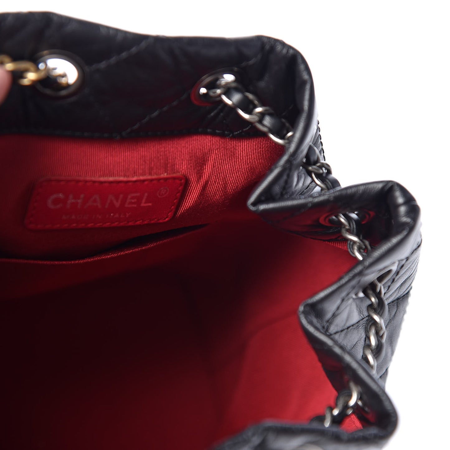 Aged Calfskin Quilted Small Gabrielle Backpack Black