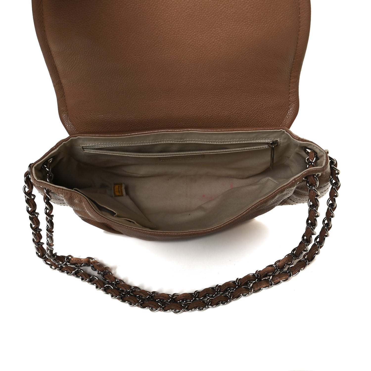 Chanel Caviar Large Half Moon Flap Dark Beige 6 of 14
