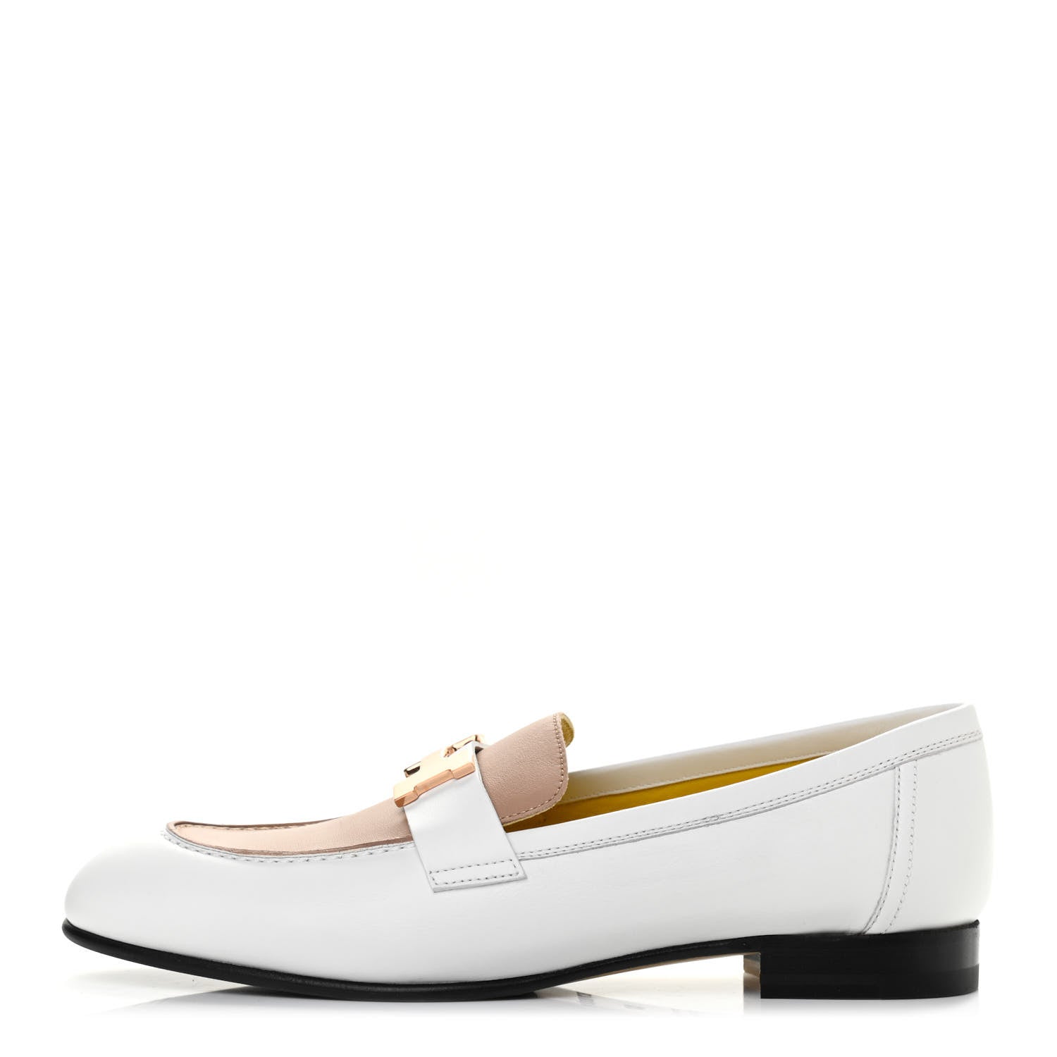 Hermes Calfskin Womens Paris Loafers 37 White Bois De Santal 1 of 8