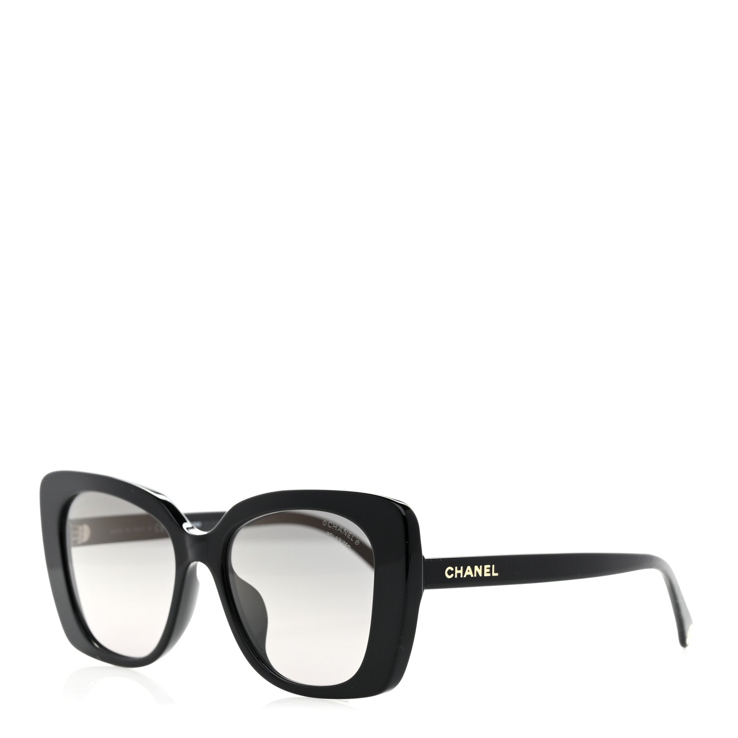 Chanel Acetate Polarized Rectangle Sunglasses 5504A Black 1 of 7