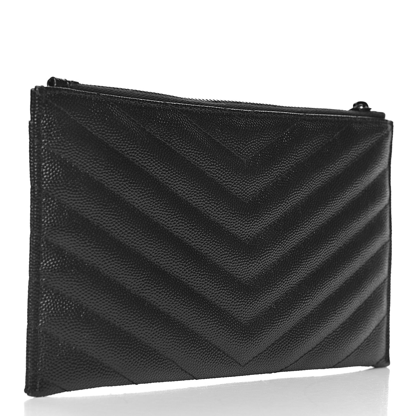 Grain De Poudre Chevron Monogram Bill Pouch Black
