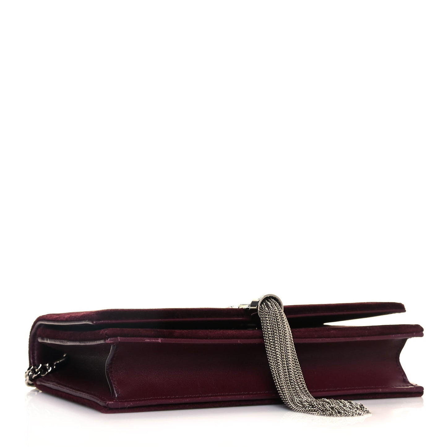 Velvet Crystal Monogram Kate Tassel Shoulder Bag Rouge Legion