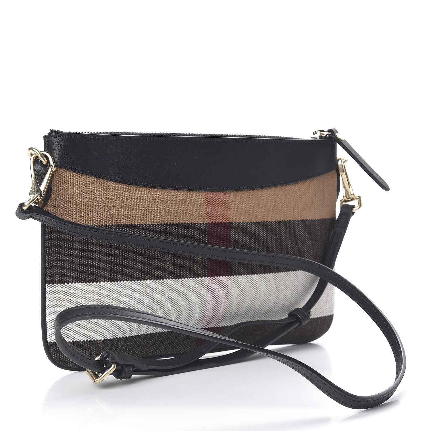 Burberry Mega Check Peyton Crossbody Clutch Bag Black 3 of 11