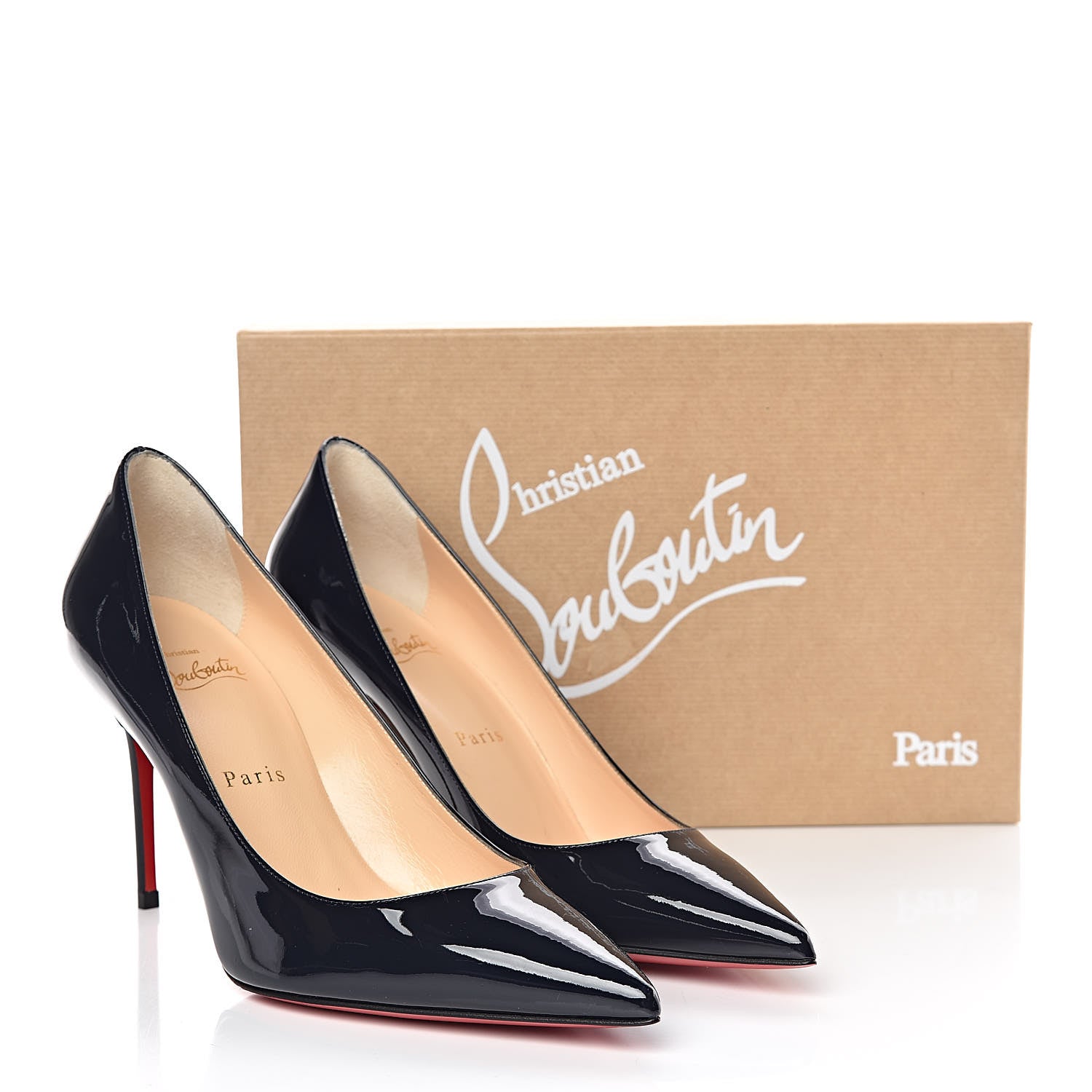Christian Louboutin Patent Decollete 554 85 Pumps 38.5 Marine 8 of 8