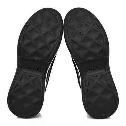 Chanel Velvet Calfskin Mixed Fibers CC Sneakers 37 Black 6 of 9