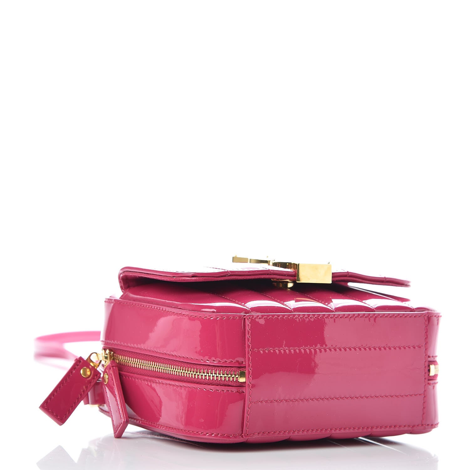 Saint Laurent Patent Matelasse Monogram Toy Vicky Camera Bag Bubblegum 4 of 8