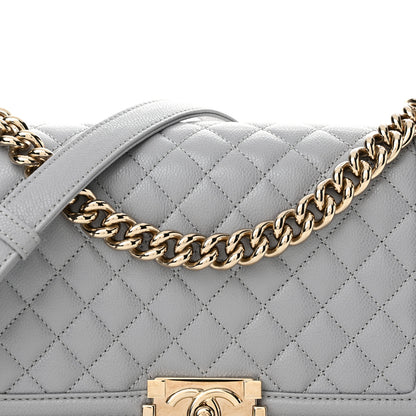 Chanel Caviar Quilted Medium Boy Flap Grey 7 of 9