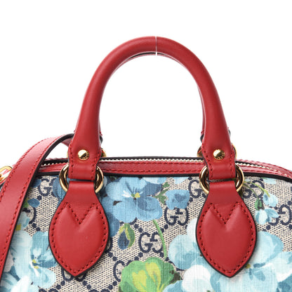 Gucci GG Supreme Monogram Blooms Mini Boston Navy Blue Hibiscus 10 of 10