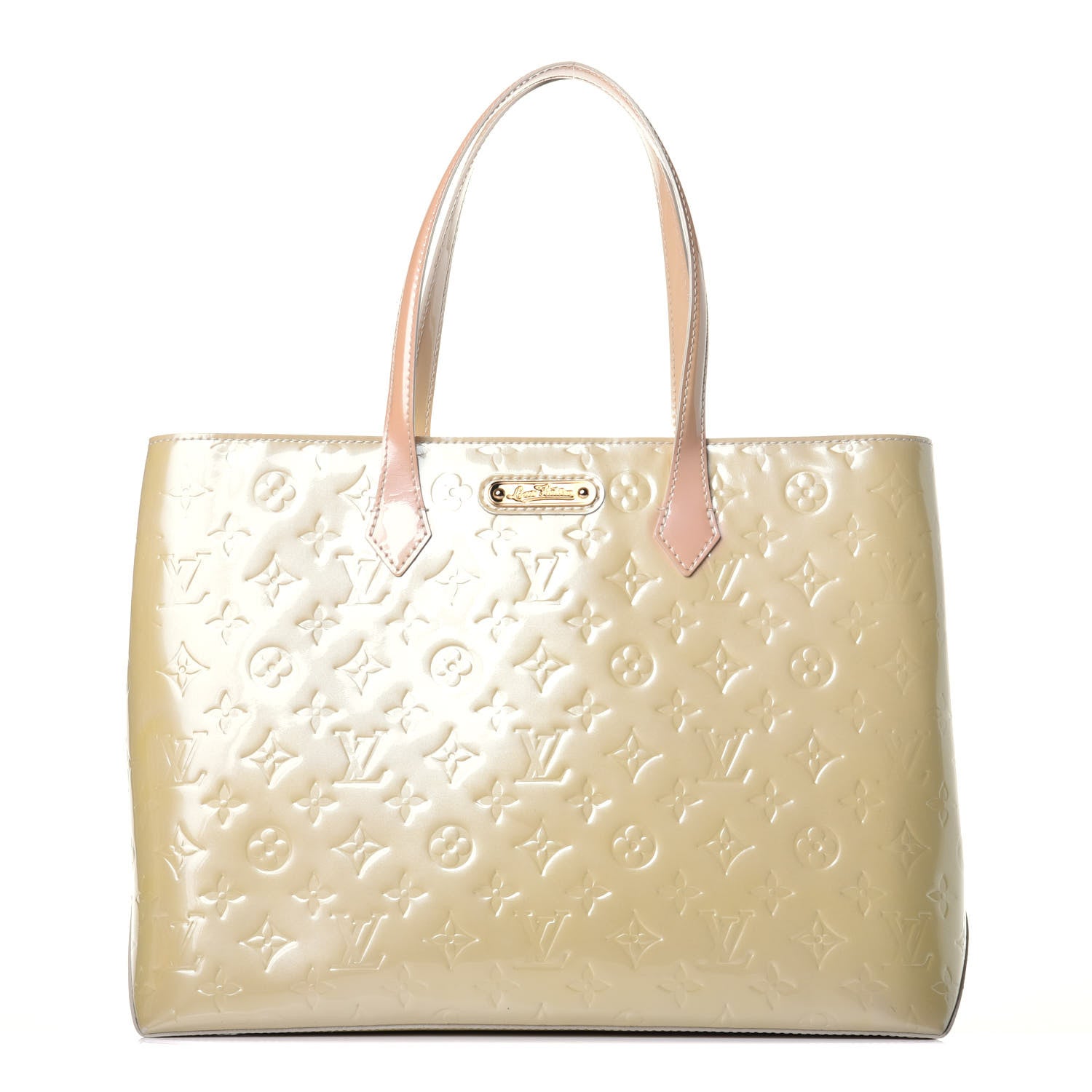 Louis Vuitton Vernis Wilshire MM Blanc Corail 1 of 8