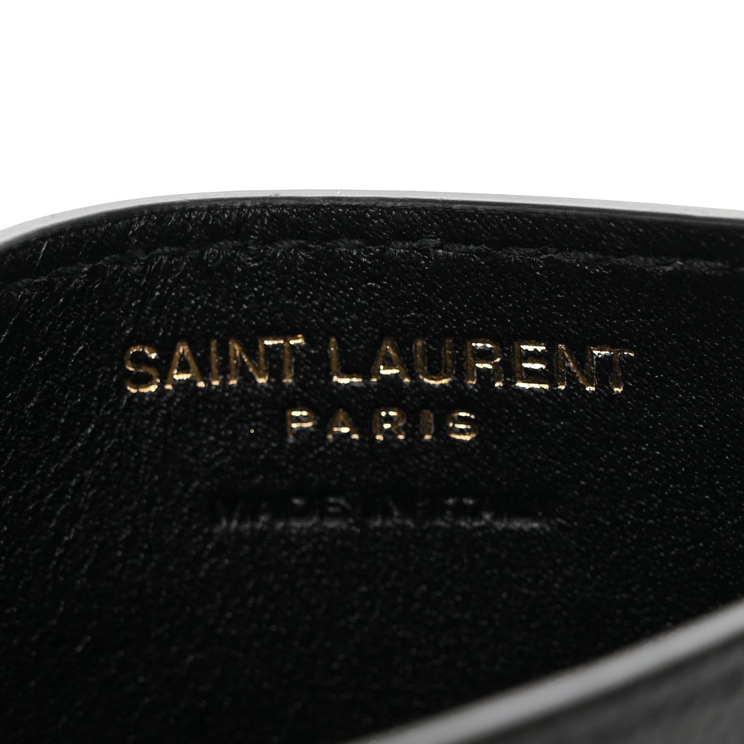 Saint Laurent Grain De Poudre Matelasse Chevron Monogram Credit Card Case Black 6 of 10