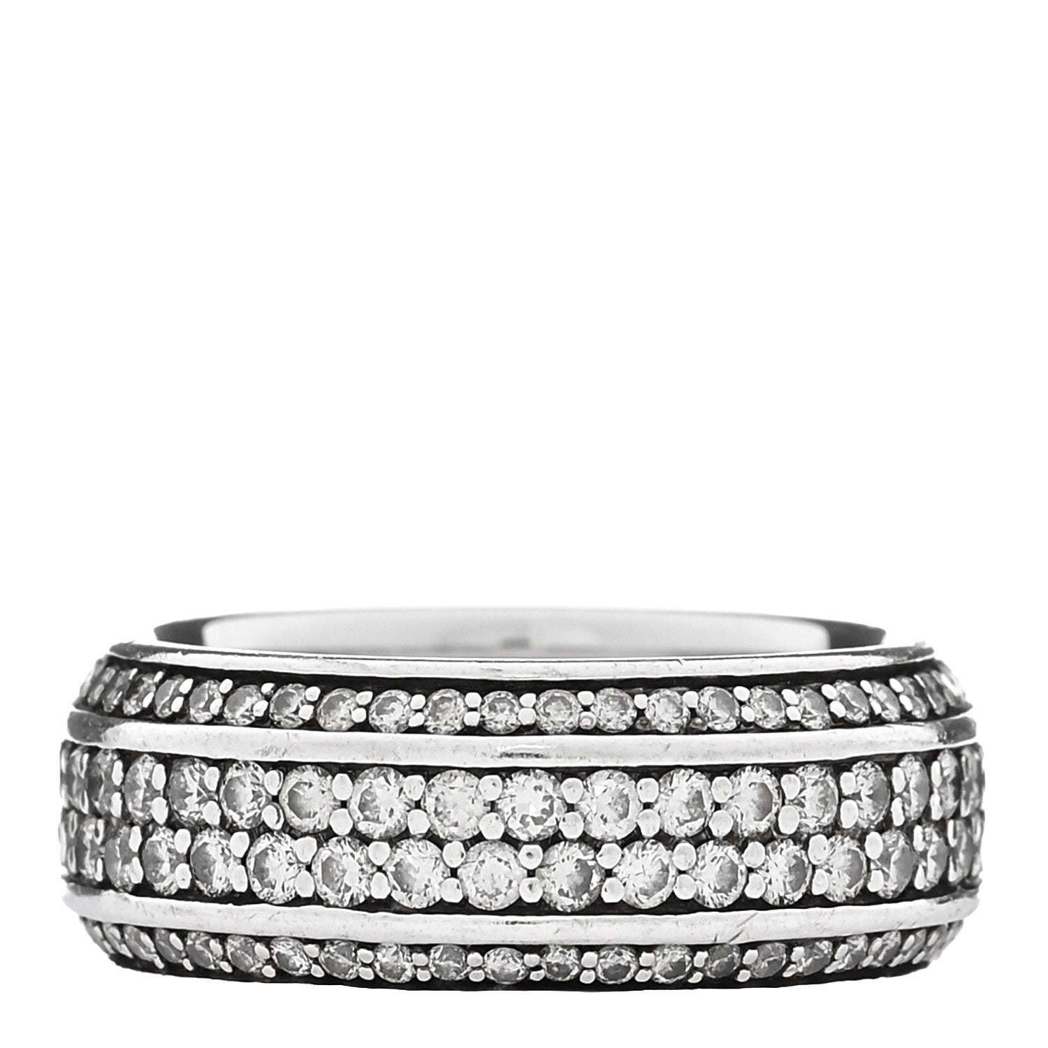 David Yurman Sterling Silver Diamond 8.5mm Streamline Beveled Band Ring 56 7.75 2 of 8