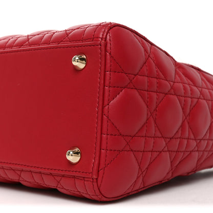 Christian Dior Lambskin Cannage Large Lady Dior Red 10 of 10