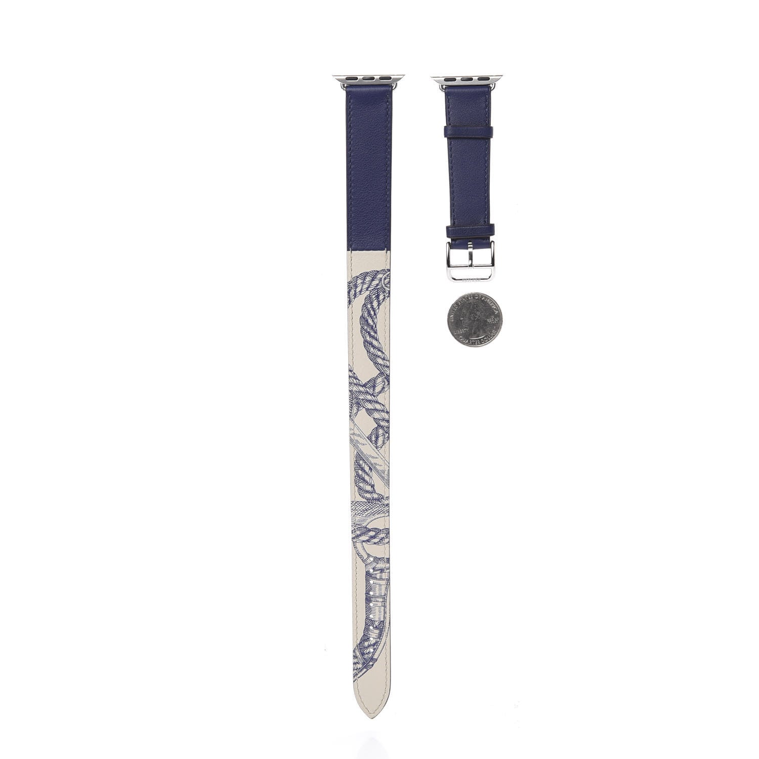 Hermes Swift Cavalleria Print 40mm Apple Watch Double Tour Strap Encre Beton 2 of 5