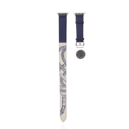 Hermes Swift Cavalleria Print 40mm Apple Watch Double Tour Strap Encre Beton 2 of 5