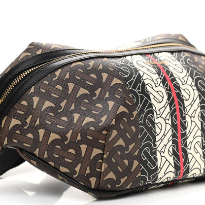 Burberry E-Canvas Monogram Stripe Medium Sonny Bum Bag Bridle Brown 7 of 8
