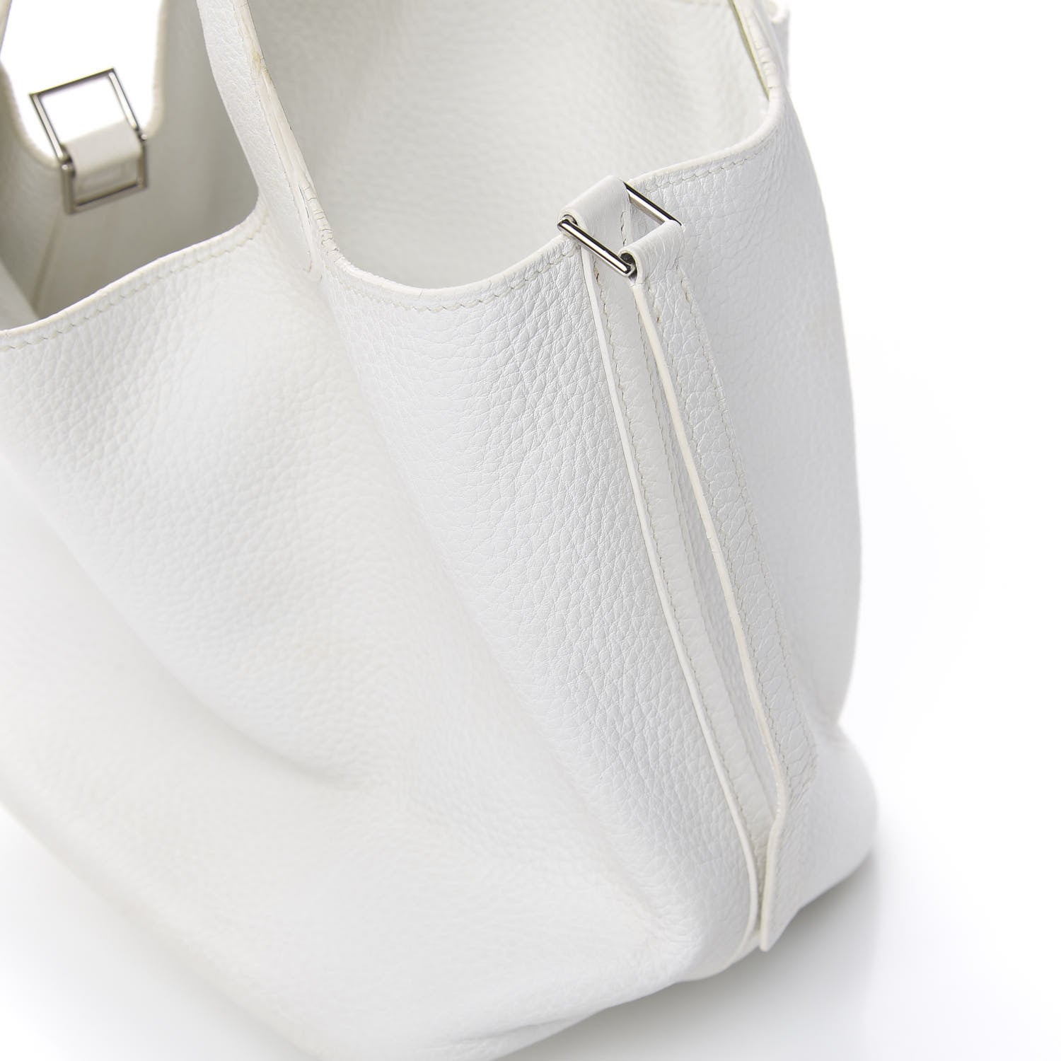 Hermes Taurillon Clemence Picotin 22 MM White Vert Chartreuse 12 of 13