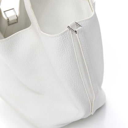 Hermes Taurillon Clemence Picotin 22 MM White Vert Chartreuse 12 of 13